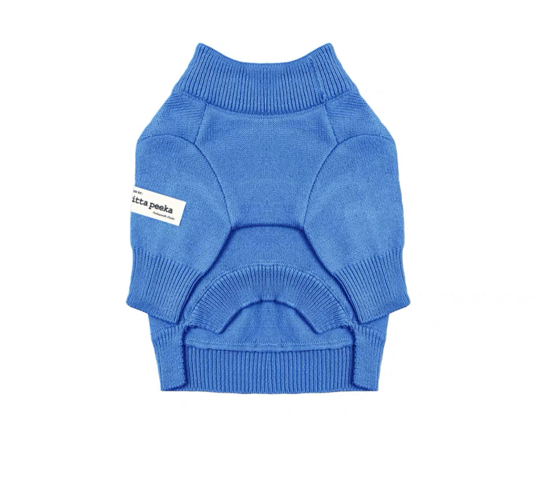 Cotton Knit Jumper - Ocean Blue