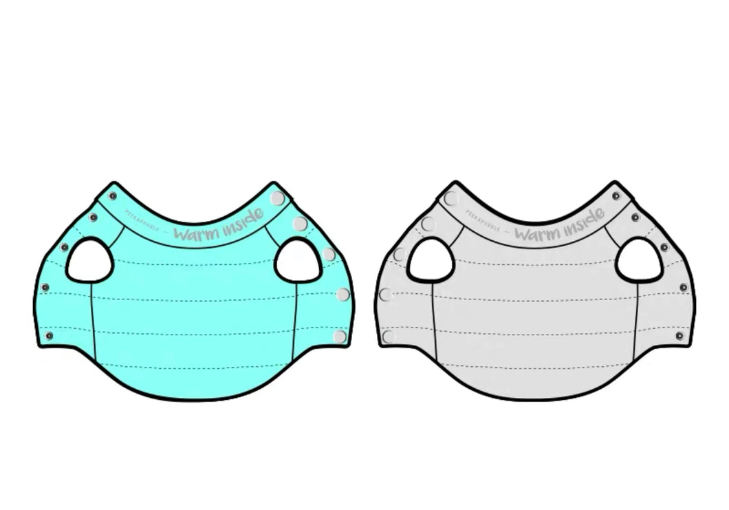 Reversible Puffer Vest - Tiffany Blue/ Grey