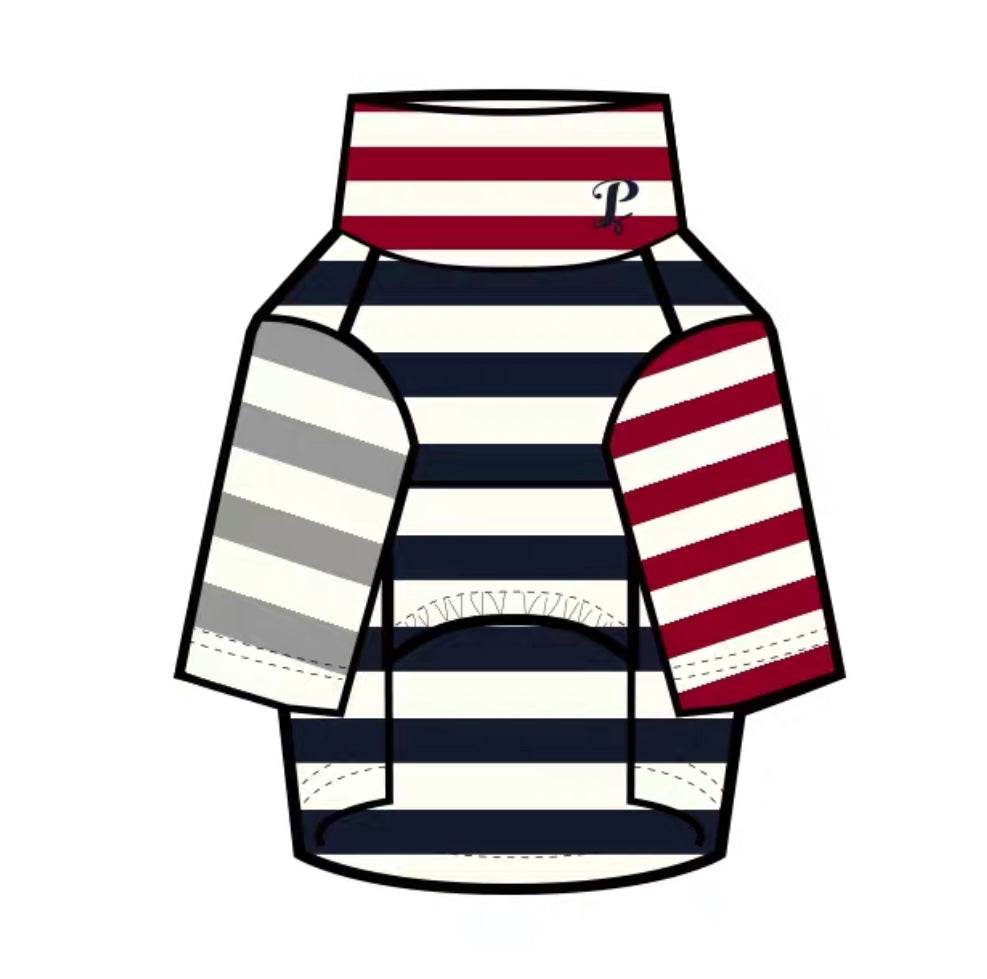 Stripe Skivvy - Navy/White Body